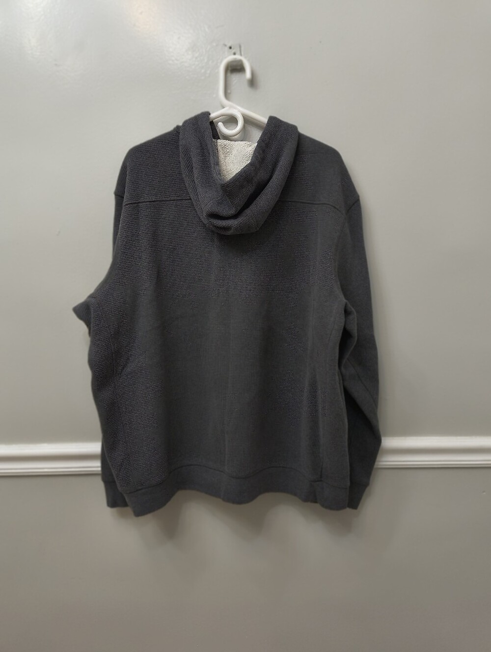 Duluth Trading Co. Men's Waffle Knit Full-Zip Hoodie Charcoal Gray 2XL Gorpcore